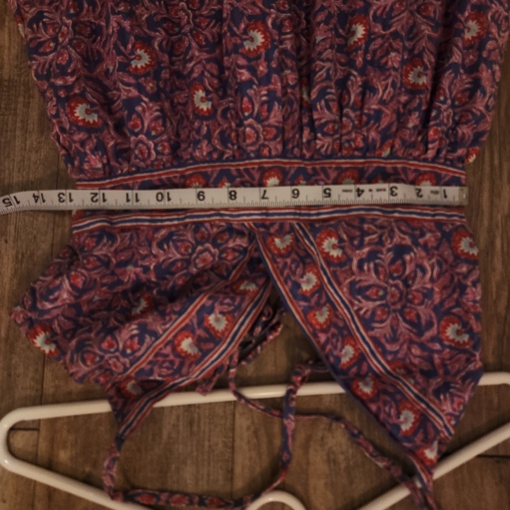 Vineyard Vines Purple Floral Block Print Tiered Maxi Dress Open Back Boho - Picture 12 of 12
